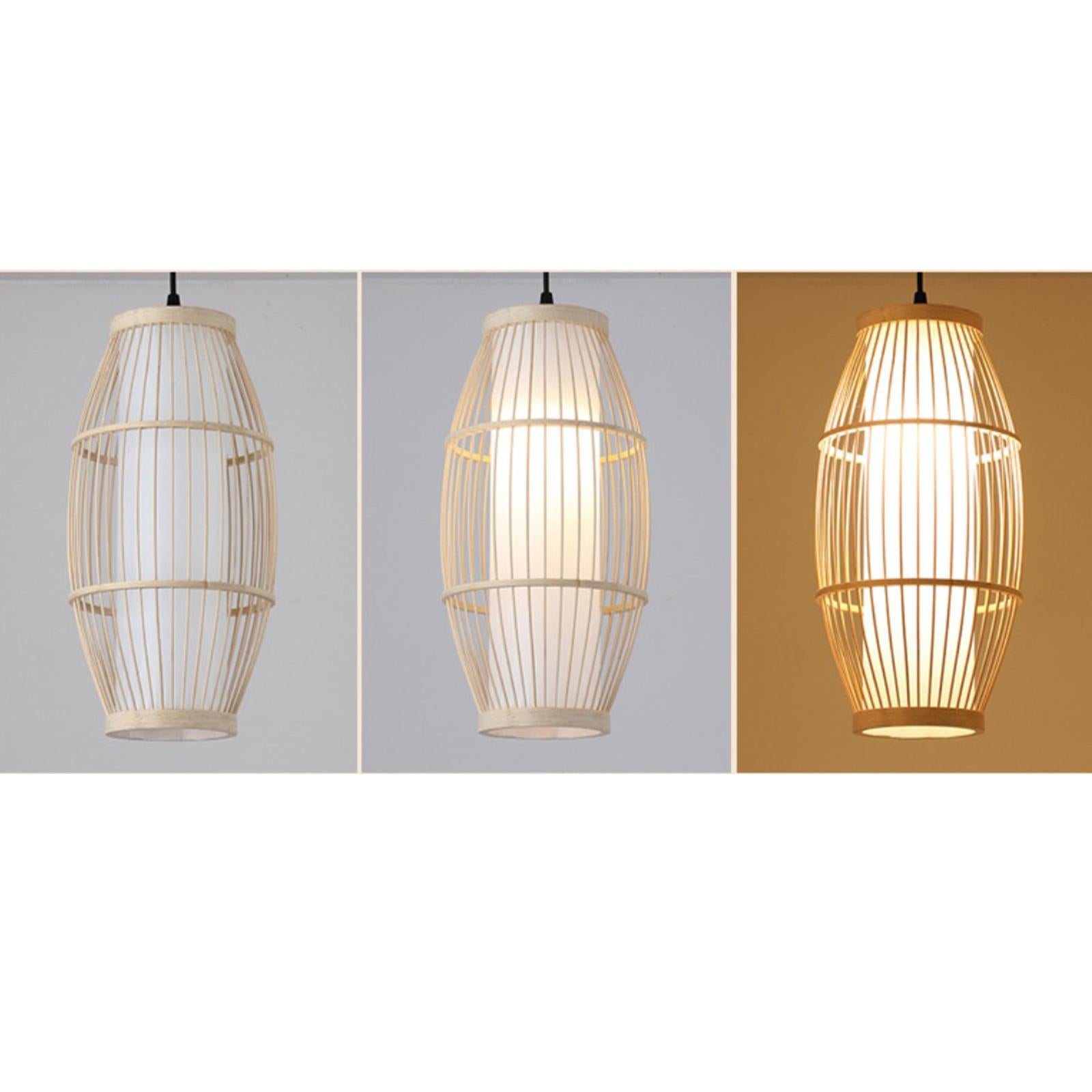 Chinese Style Bamboo Chandelier Decorative E27 Retro for Aisle 9.8x19.7inch