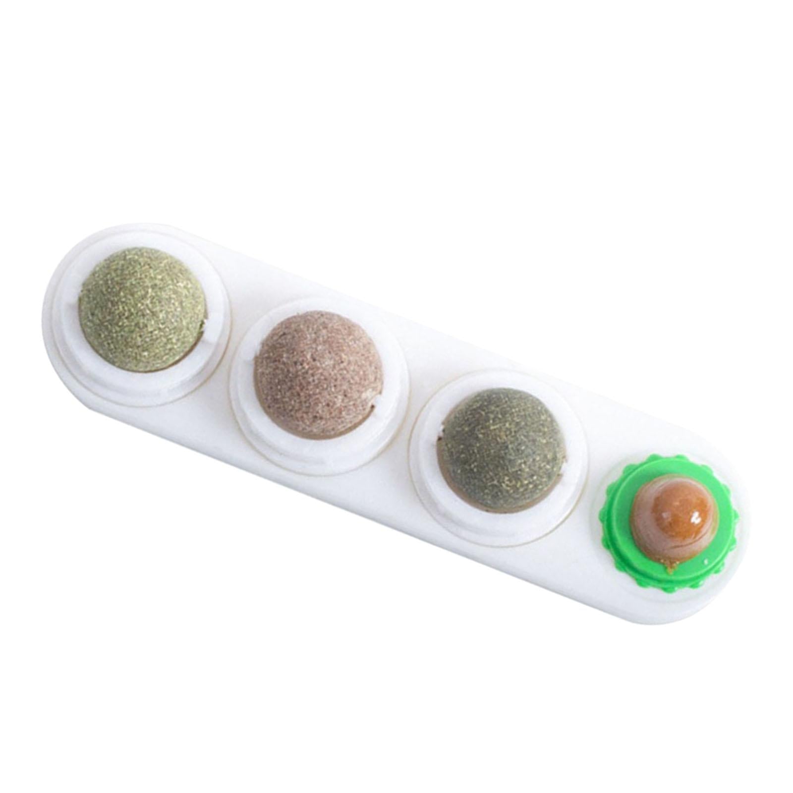 Catnip Balls Natural Removable for Teeth Grinding Cat Ball Toy White