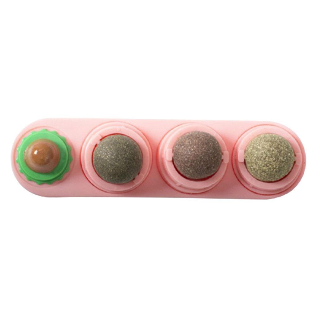 Catnip Balls Natural Removable for Teeth Grinding Cat Ball Toy Pink