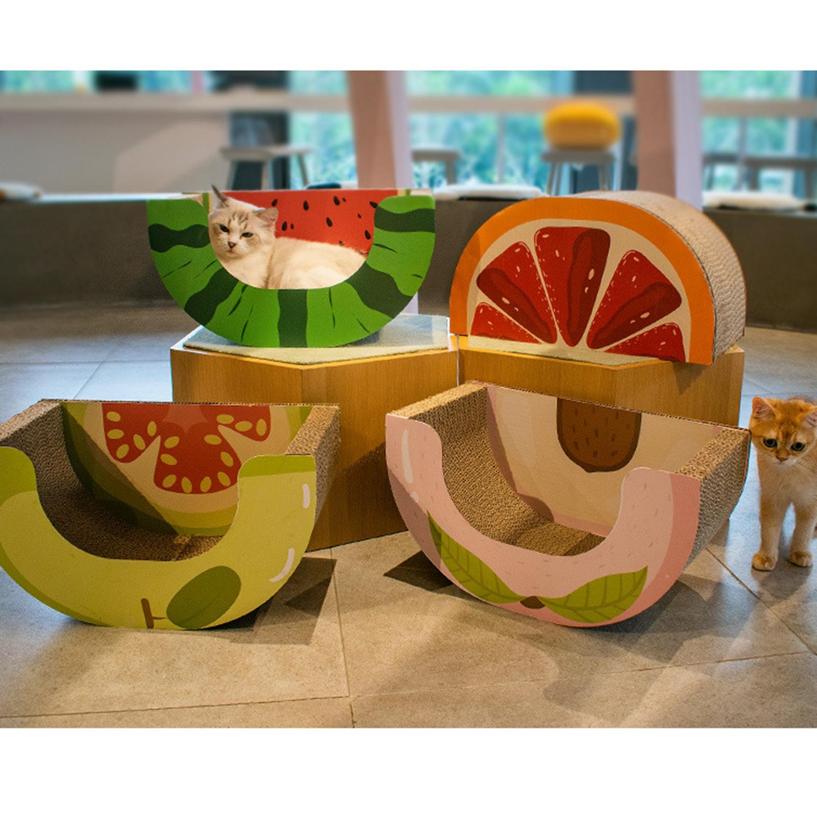 Corrugated Cat House Cat Play House Vertical Carton Cave for Outdoor Indoor Peach