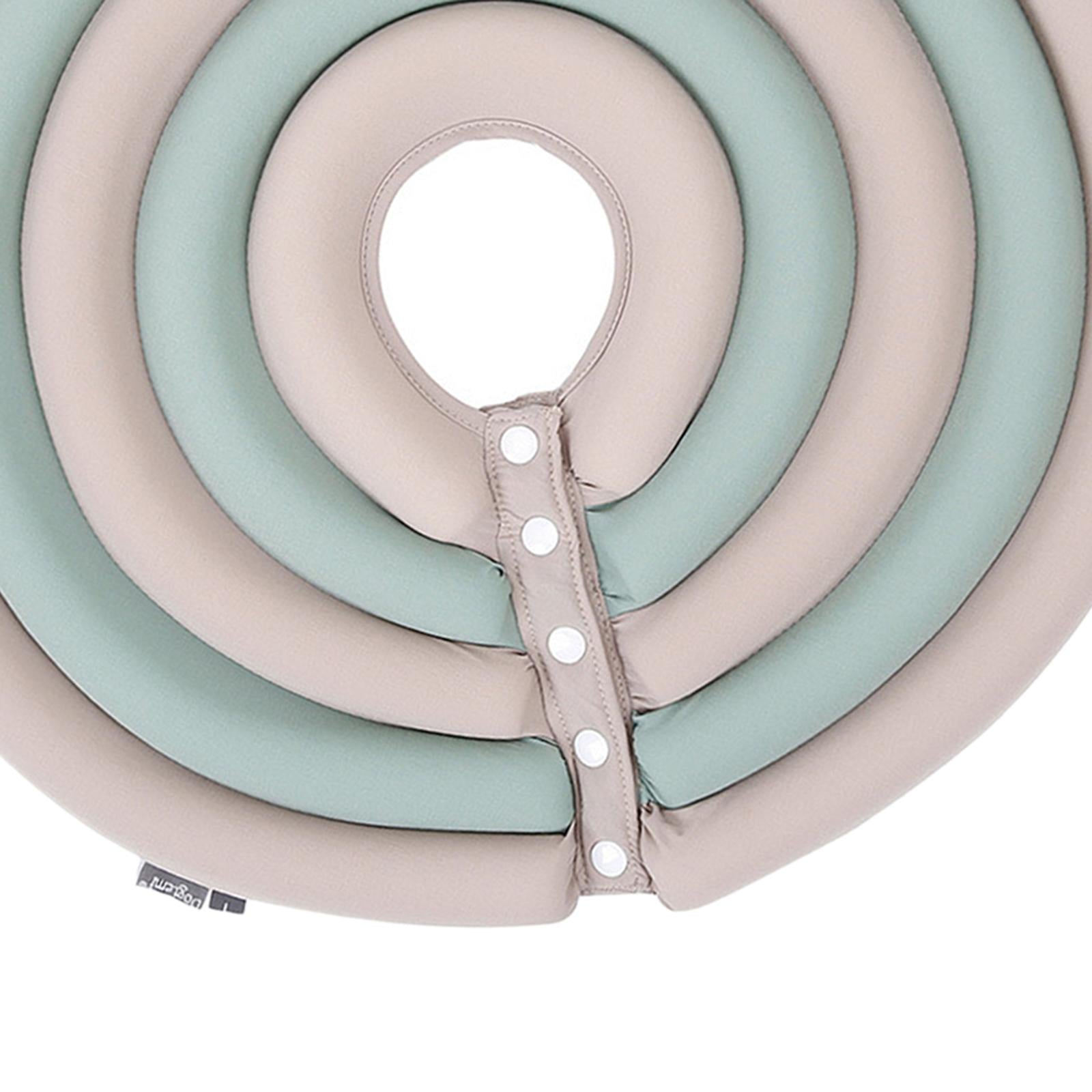Adjustable Dog Collar Recovery Anti-Bite Cone Soft Protector for Pet Cat Beige Green XL