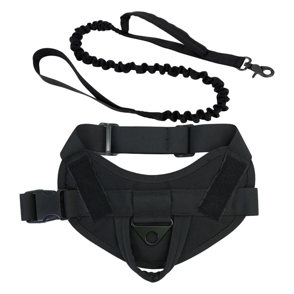 Dog Harness Vest No-Pull for Small Medium Large Dogs Hiking Black Set L