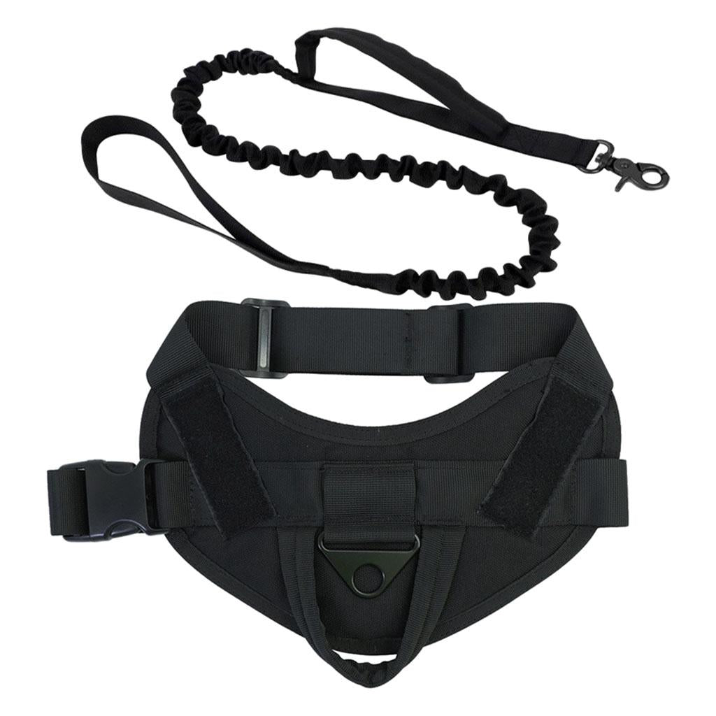 Dog Harness Vest No-Pull for Small Medium Large Dogs Hiking Black Set L