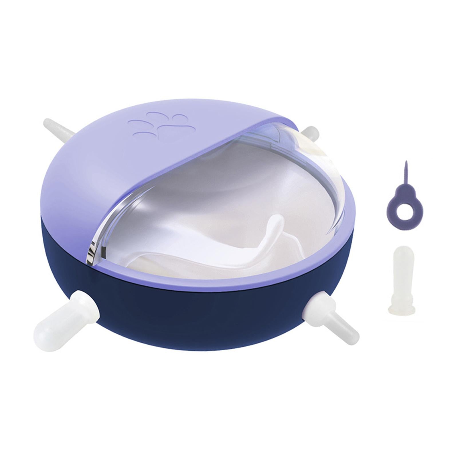 Dog Kitten Milk Bowl Silicone Puppy Cat with Silicone Nipples Nursing Purple