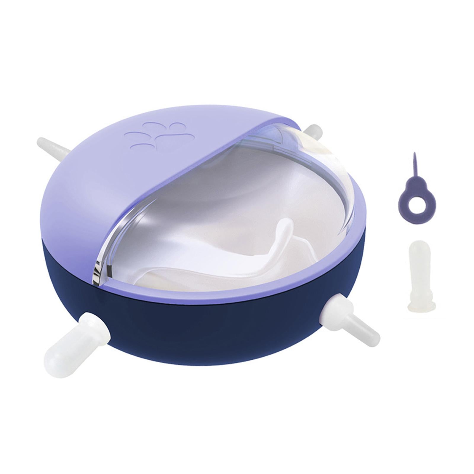 Dog Kitten Milk Bowl Silicone Puppy Cat with Silicone Nipples Nursing Purple