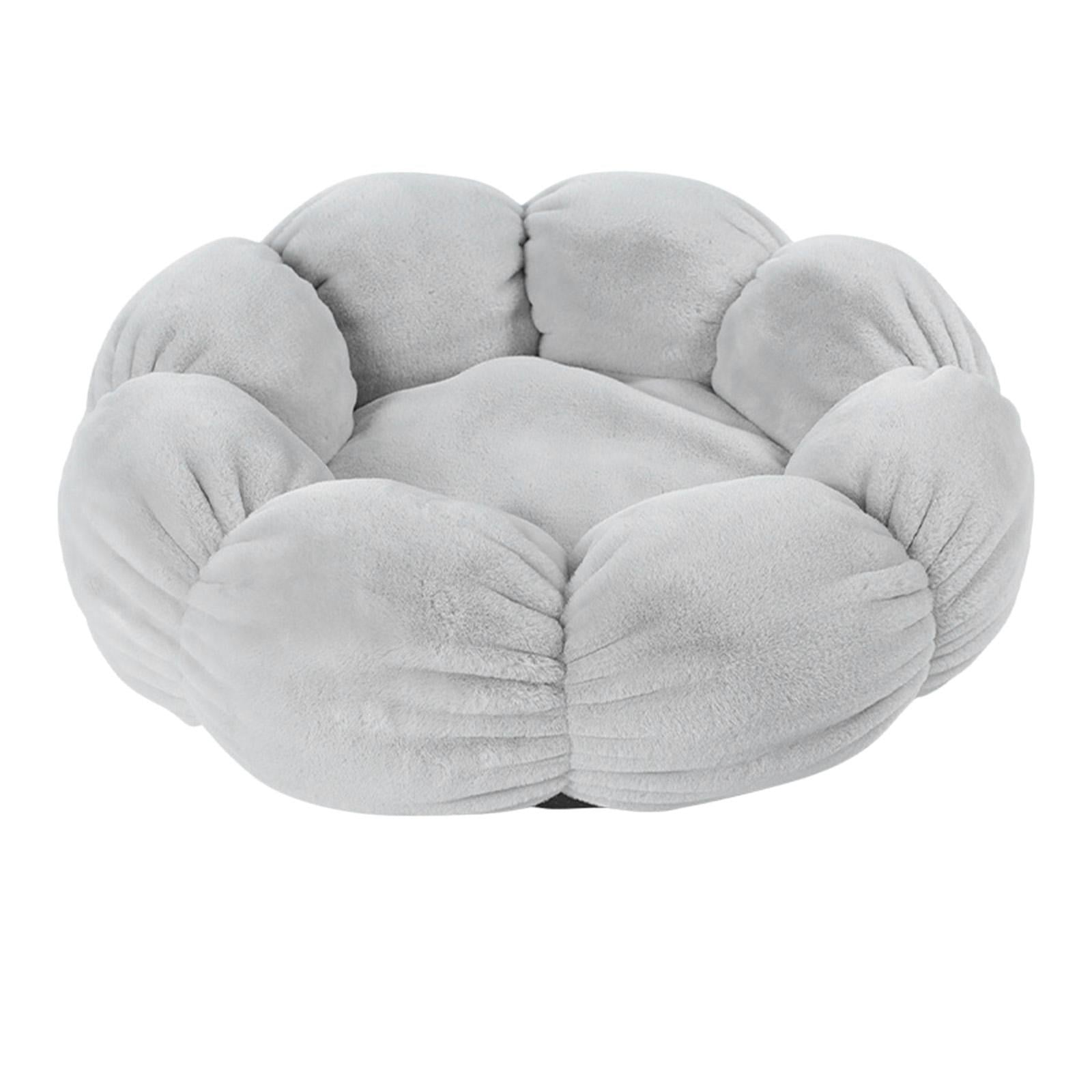Cat Bed Basket Dog Soft Plush Pad Pets Supplies Grey S