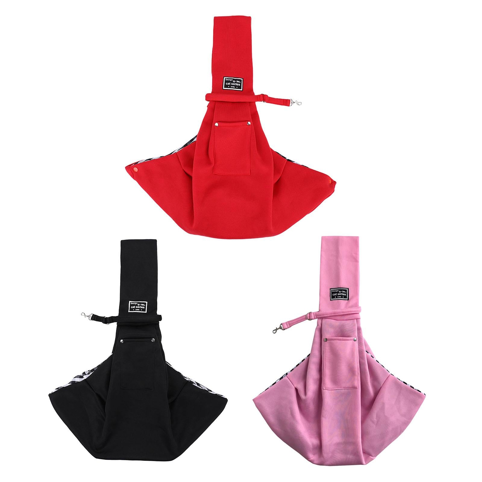 Dog Carrier Cats Pouch Carrying Pet Sling Bag for Outdoor Hiking Black