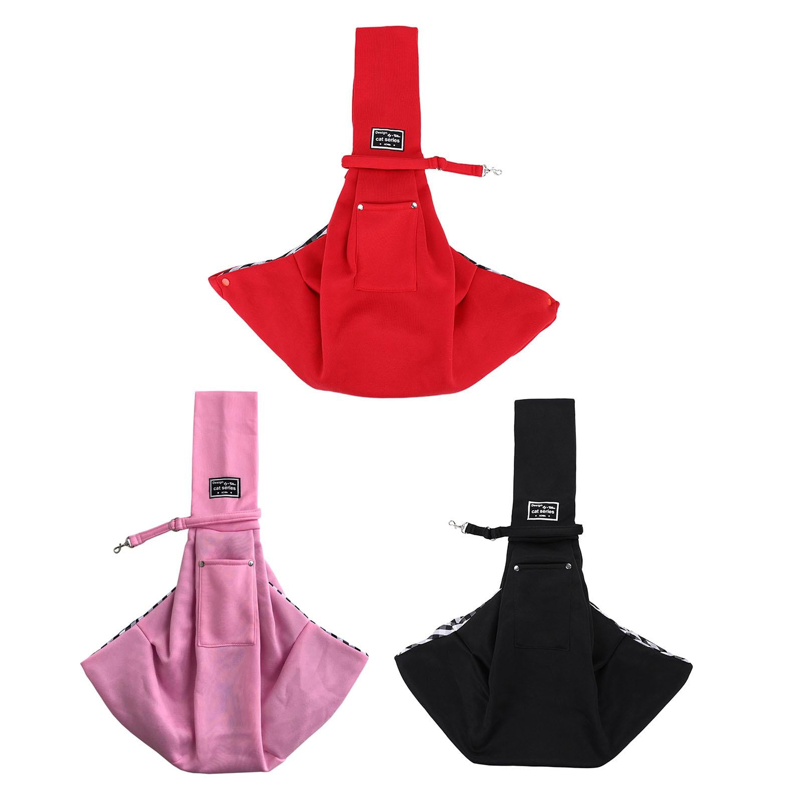 Dog Carrier Cats Pouch Carrying Pet Sling Bag for Outdoor Hiking Black