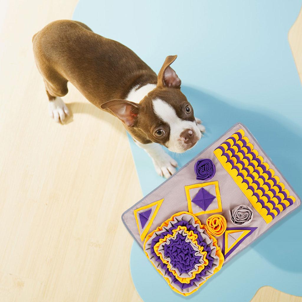 Dog Snuffle Mat Animals Puppy Training Puzzle Feeding Blanket Pet Pad Play Orange S 50x75cm