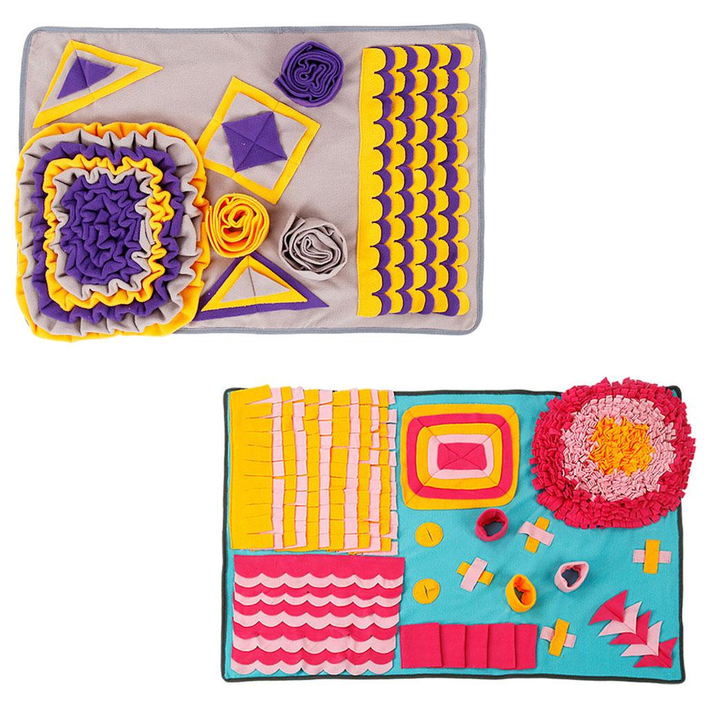 Dog Snuffle Mat Animals Puppy Training Puzzle Feeding Blanket Pet Pad Play Orange S 50x75cm