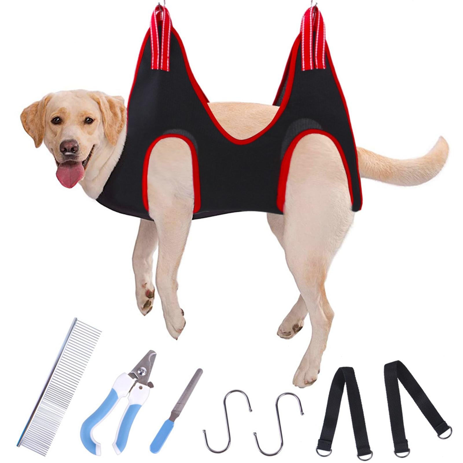 Breathable Pet Grooming Hammock Helper Restraint Bag Cats Examine Red M
