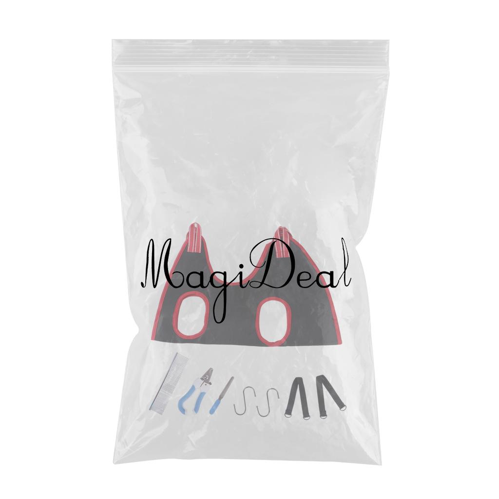 Breathable Pet Grooming Hammock Helper Restraint Bag Cats Examine Red L