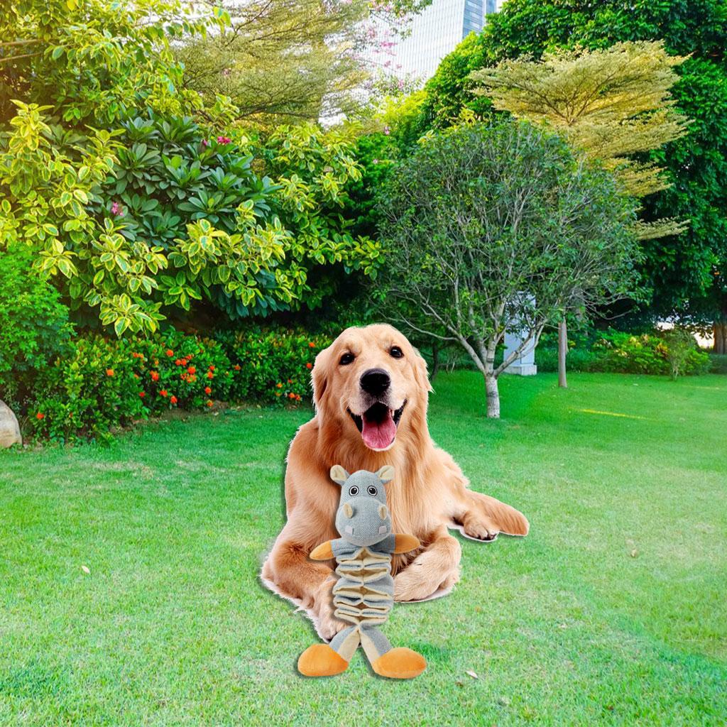 Dogs Bite-resistant Squeak Toys Fun Puppy Teeth Cleaning Toy Interactive Toy Hippo