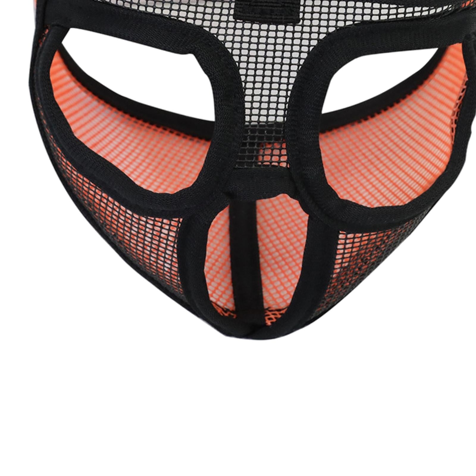 Adjustable Pet Dog Mask Anti Bark Bite Chewing Mesh Mouth Muzzle Grooming Full Mesh Orange L