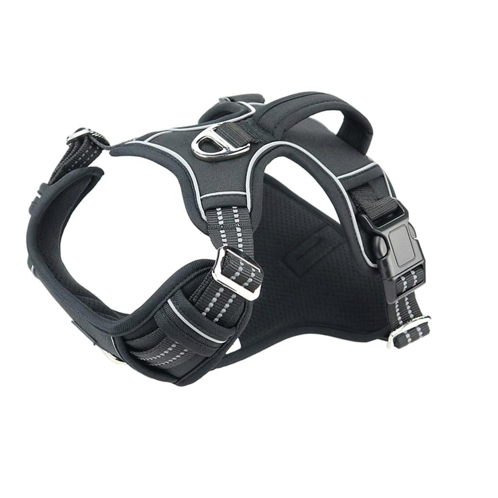Adjustable Pet Dog Cat Vest Harness for M - L Dogs Walking Black