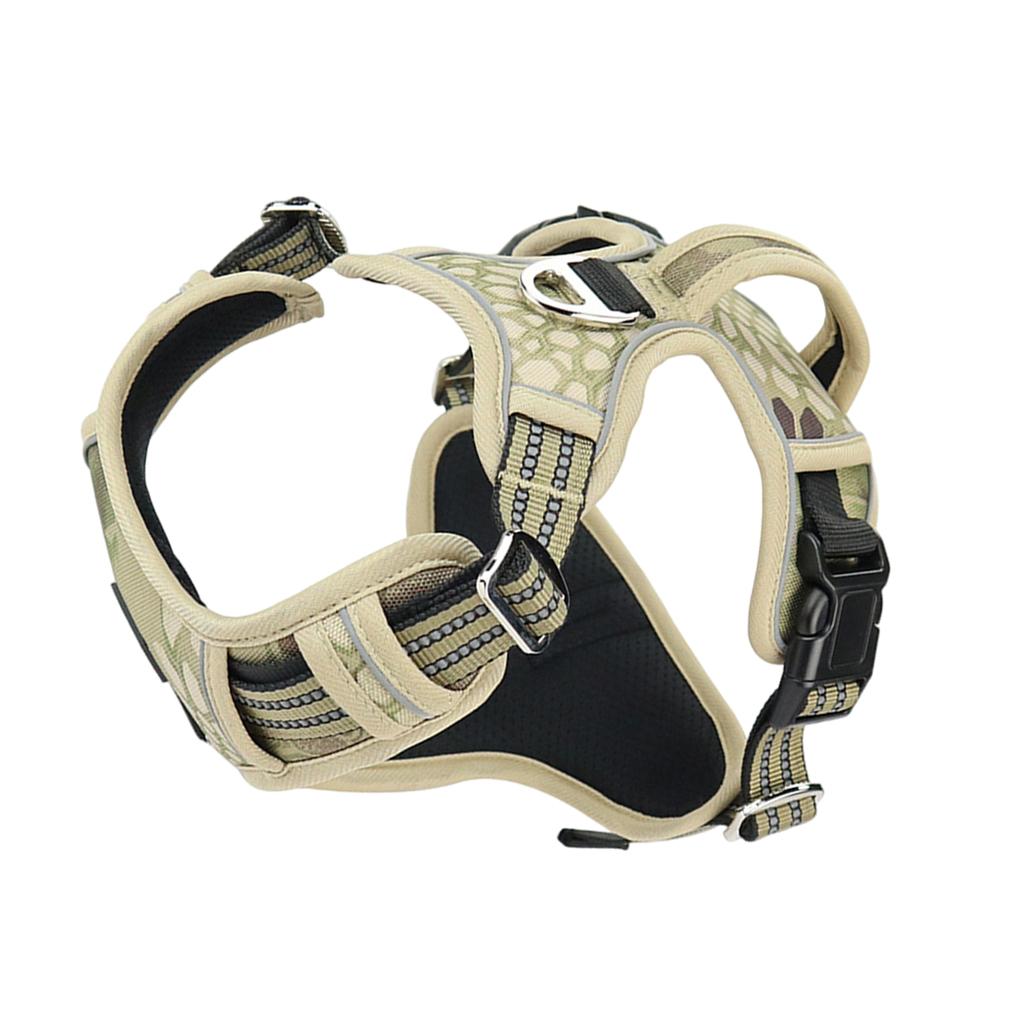 Adjustable Pet Dog Cat Vest Harness for M - L Dogs Walking Camouflage Yellow