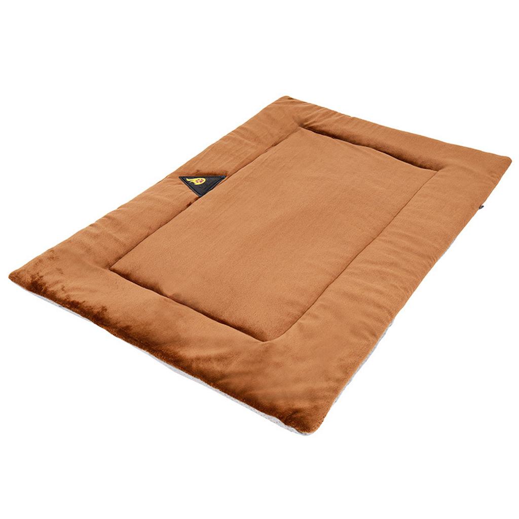 Dog Bed Mat Blanket Pet Crate Cushion Home Travel Puppy Kitten Sleeping Pad Brown L