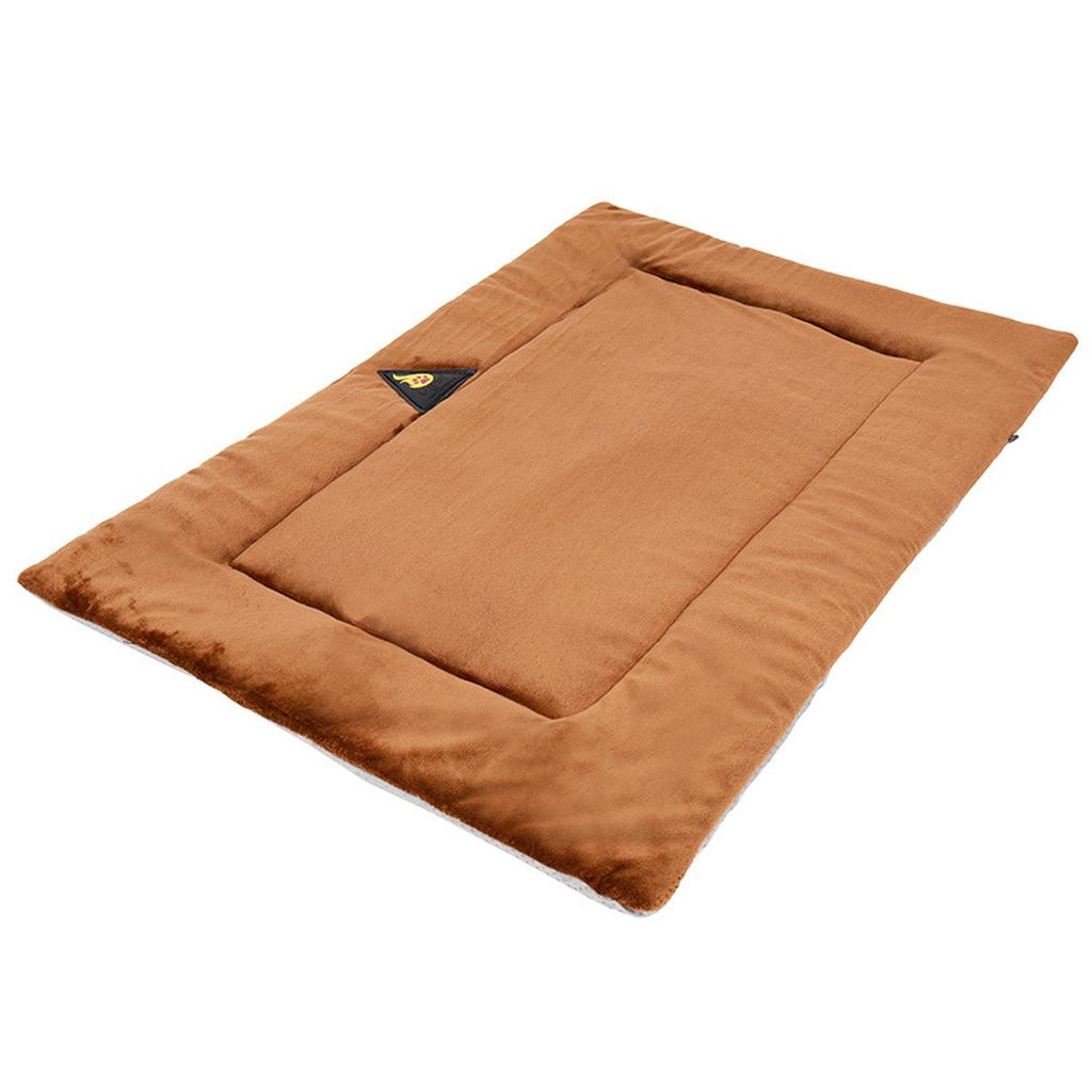 Dog Bed Mat Blanket Pet Crate Cushion Home Travel Puppy Kitten Sleeping Pad Brown L