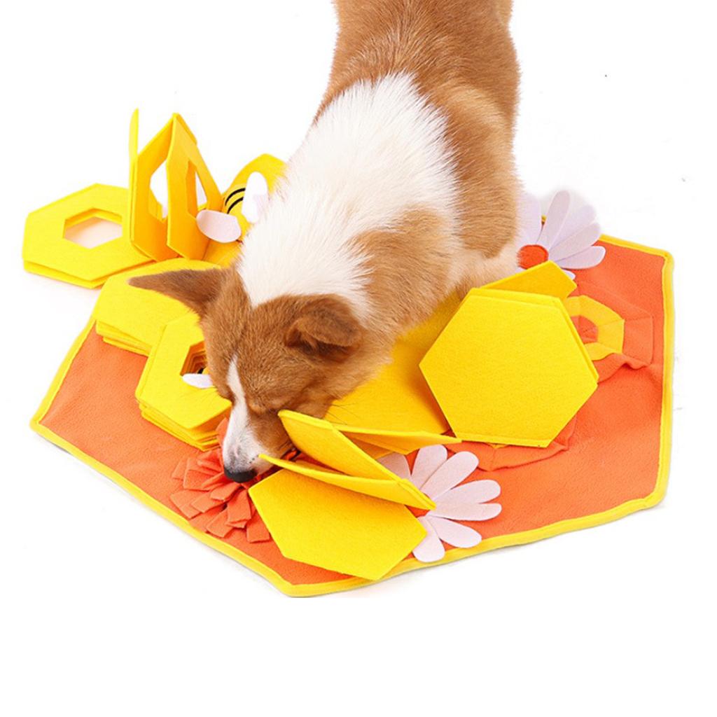 Dog Bee Snuffle Pad Cushion Interactive Slow Feeder Fun Toy Stress Relief