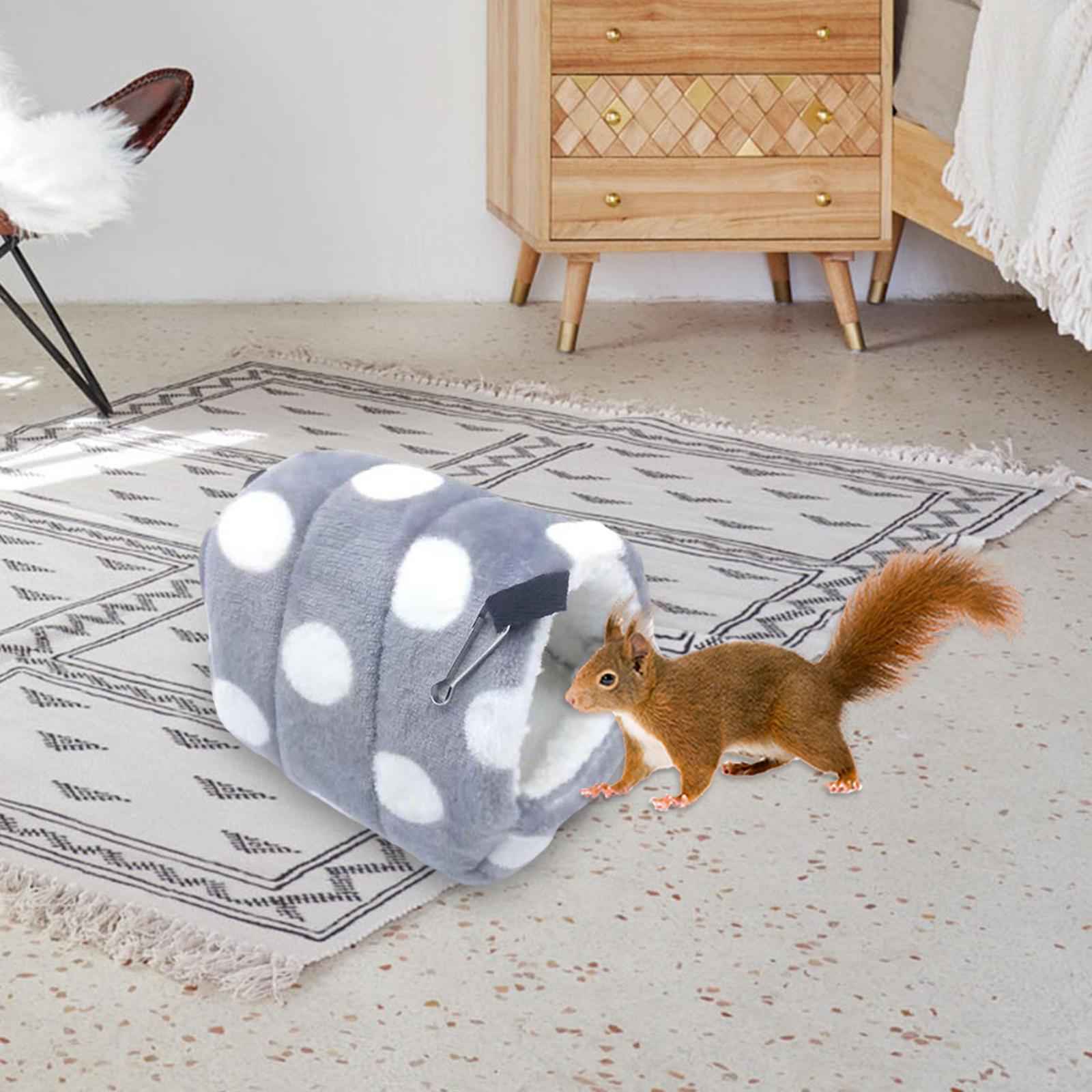 Guinea Pig Bed Cave Cozy Hamster House Rest Nest White Gray Point