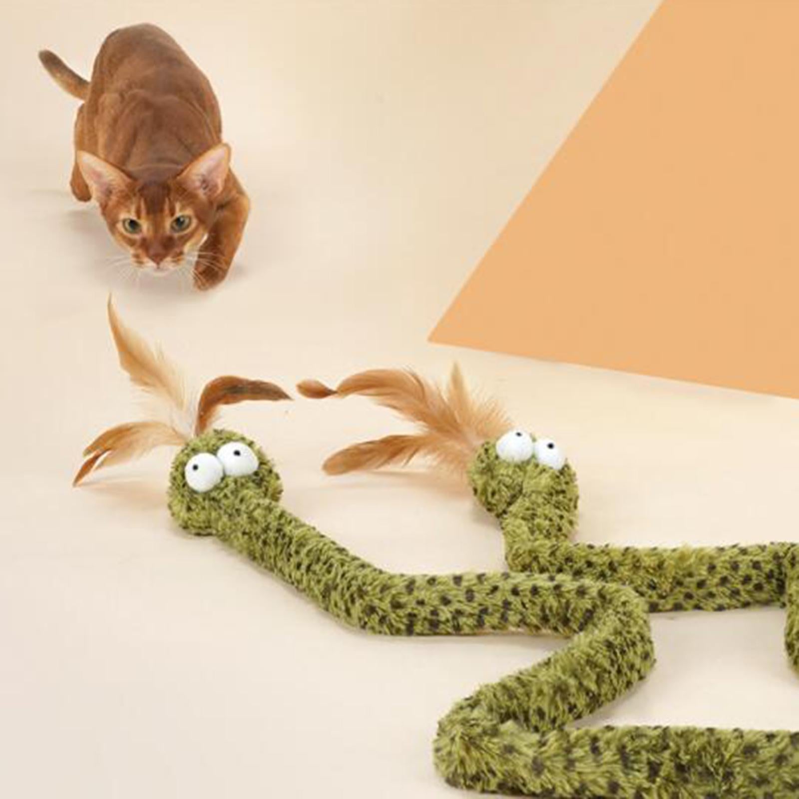 Cat Wand Stick Wire Teaser Kitten Toy Dangle Bell Interactive Play Toys A