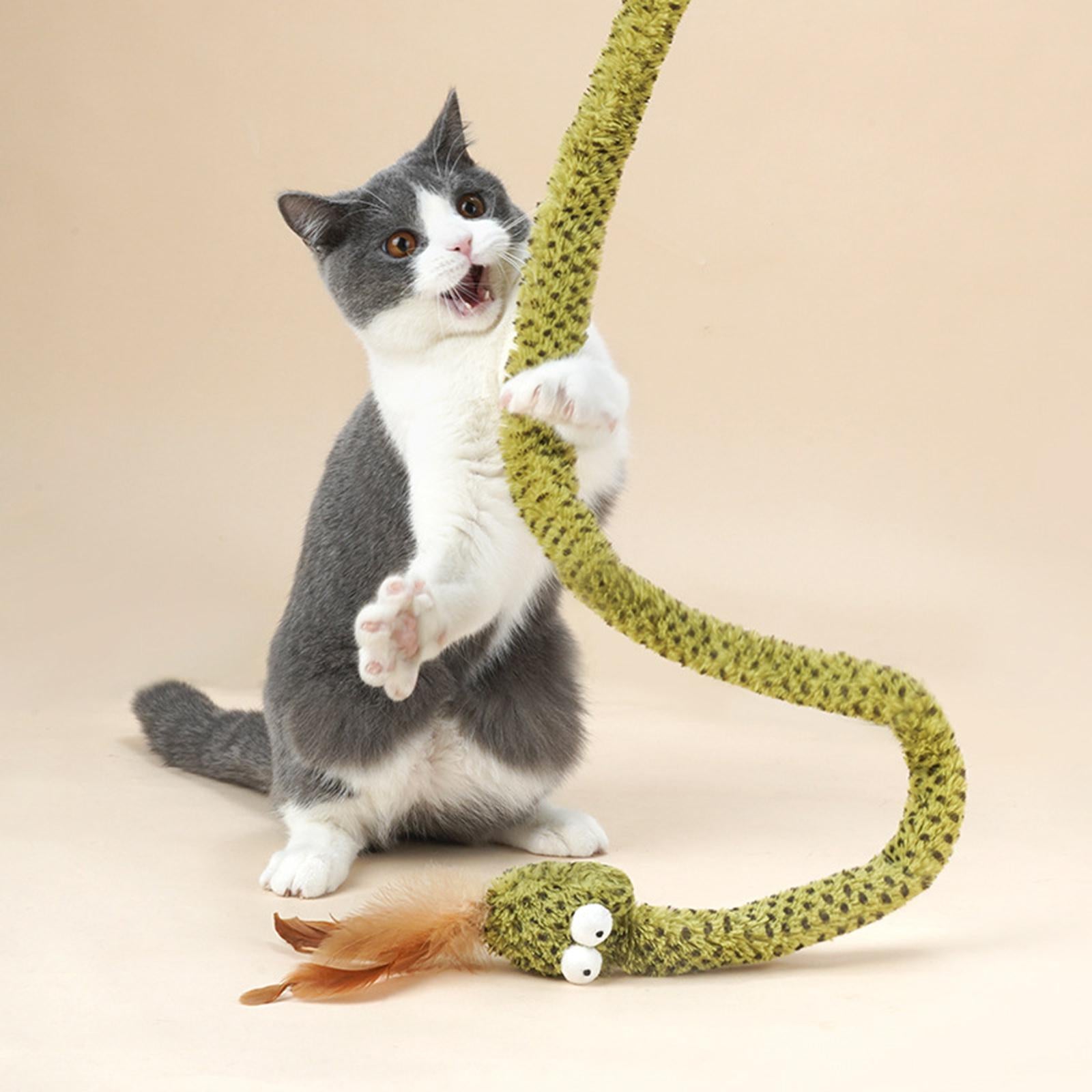 Cat Wand Stick Wire Teaser Kitten Toy Dangle Bell Interactive Play Toys A