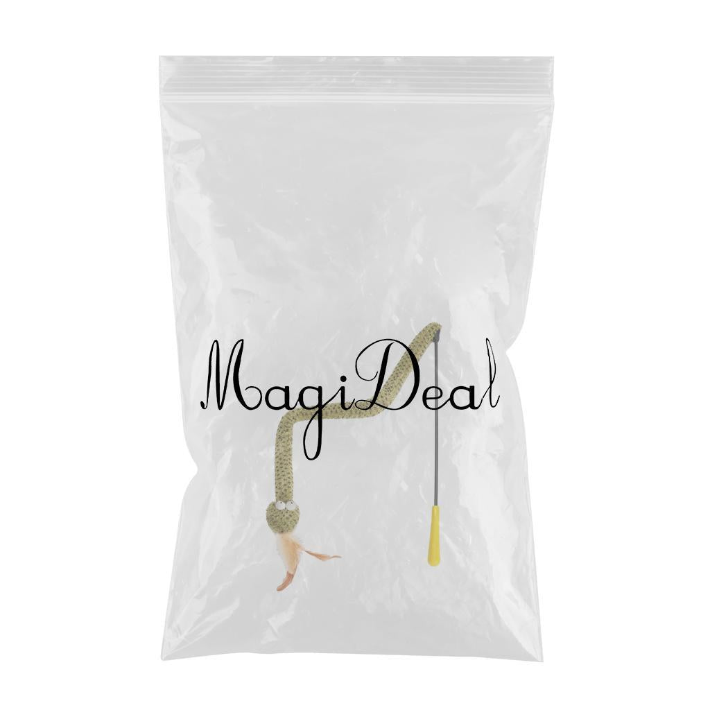 Cat Wand Stick Wire Teaser Kitten Toy Dangle Bell Interactive Play Toys A