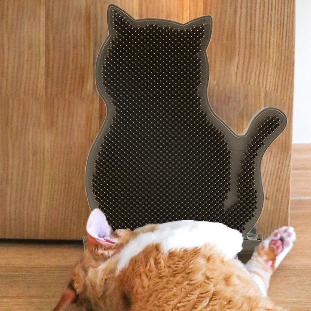 Cat Self Groomer Brush Wall Corner Grooming Massage Tickling Comb Coffee