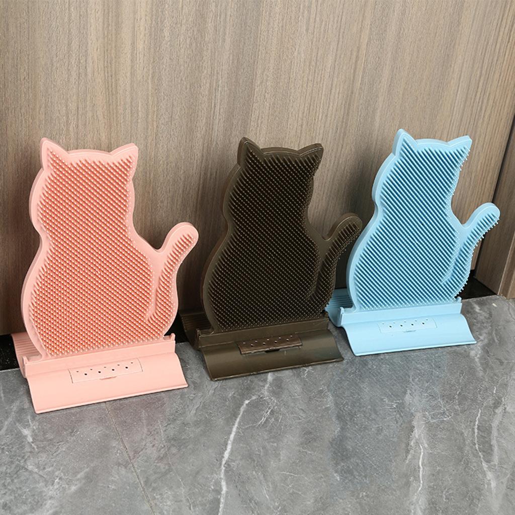 Cat Self Groomer Brush Wall Corner Grooming Massage Tickling Comb Coffee
