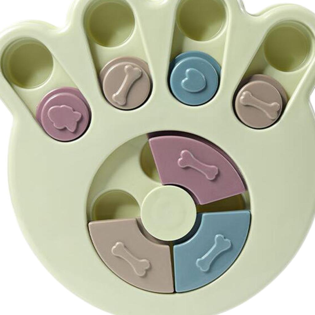 Dog Food Feeder Pet Puzzle Activity Toys Game Training Bowl Interactive Play Paw Green