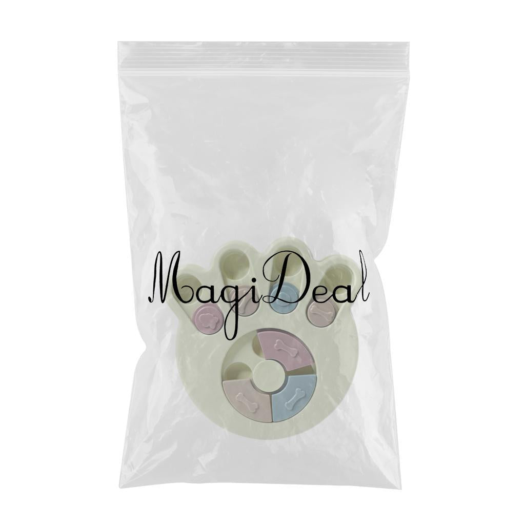 Dog Food Feeder Pet Puzzle Activity Toys Game Training Bowl Interactive Play Paw Green