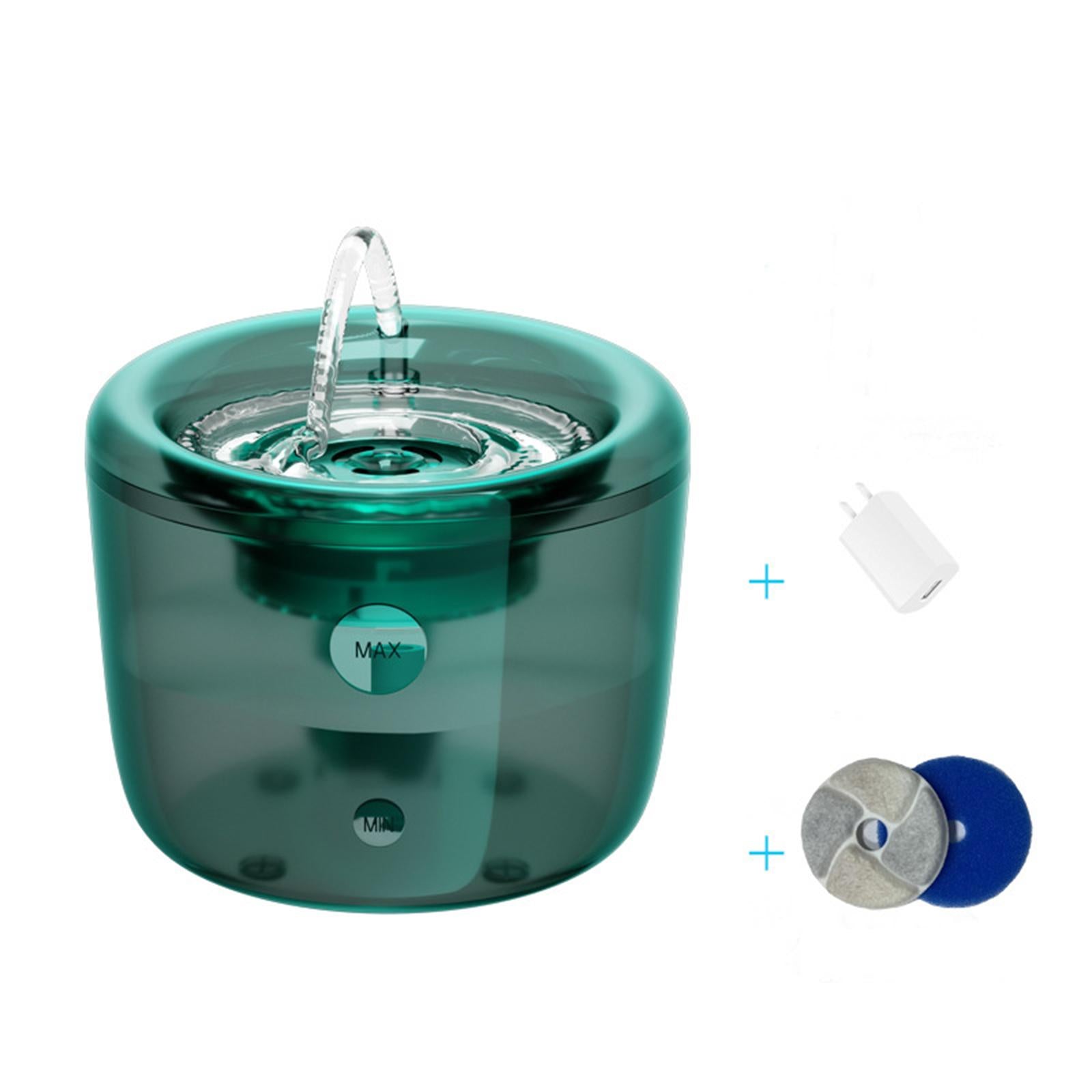 Cat Water Fountain 1.6L Puppy Kitten Adjustable Flowing Indoor Green