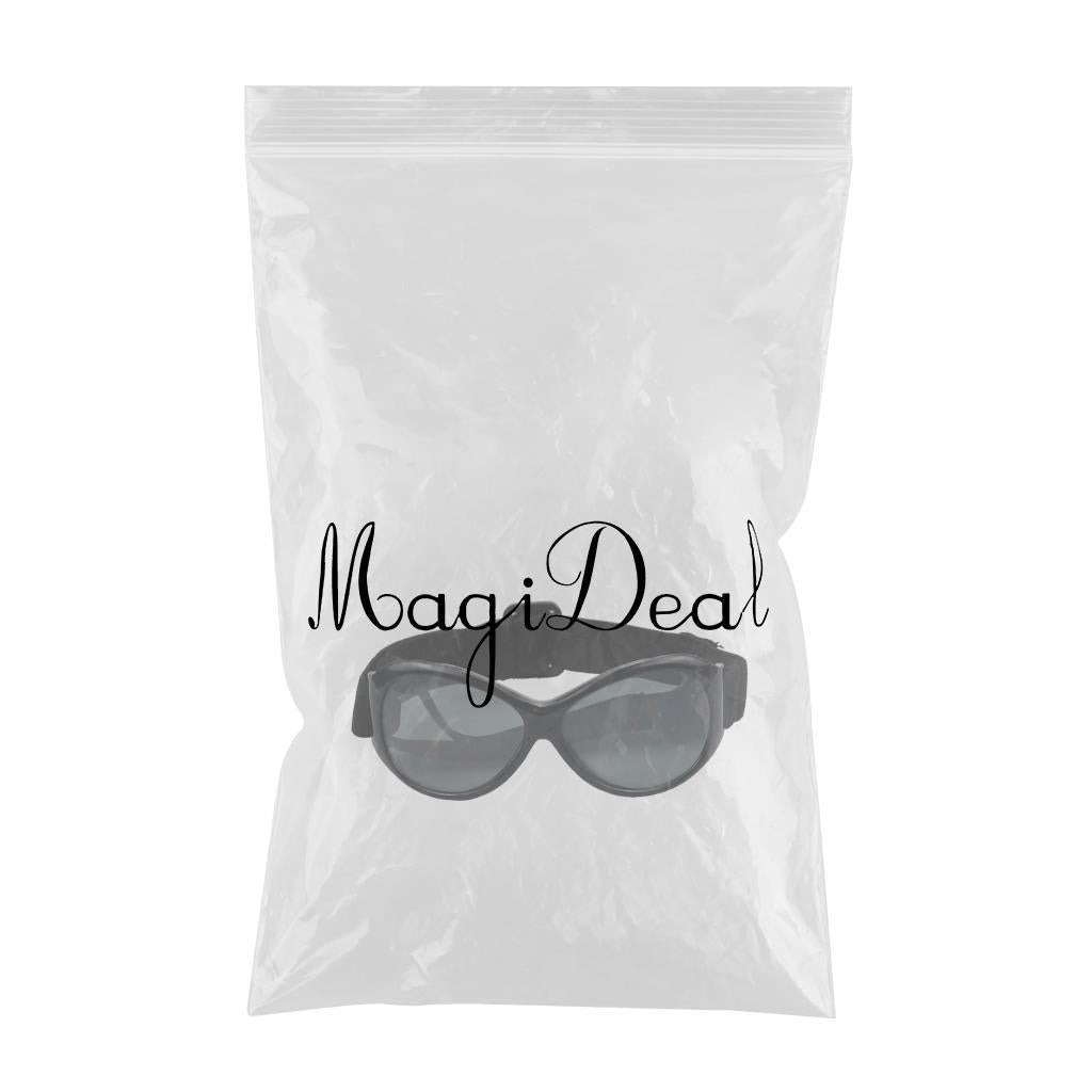 Dog Goggles Pet Small Medium Breed Waterproof Glasses Eyewear Photo Props Black Frame Gray Len