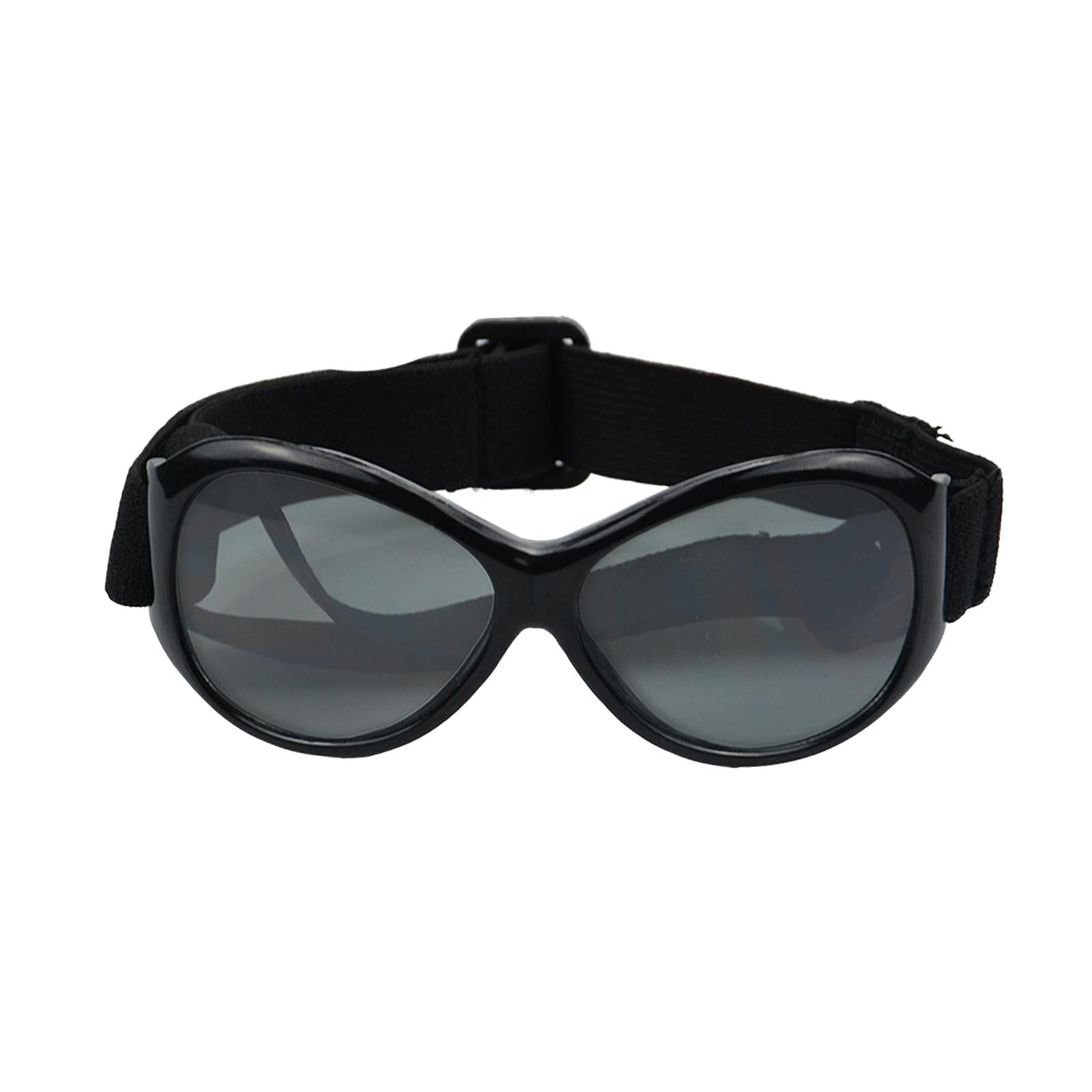 Dog Goggles Pet Small Medium Breed Waterproof Glasses Eyewear Photo Props Black Frame Gray Len
