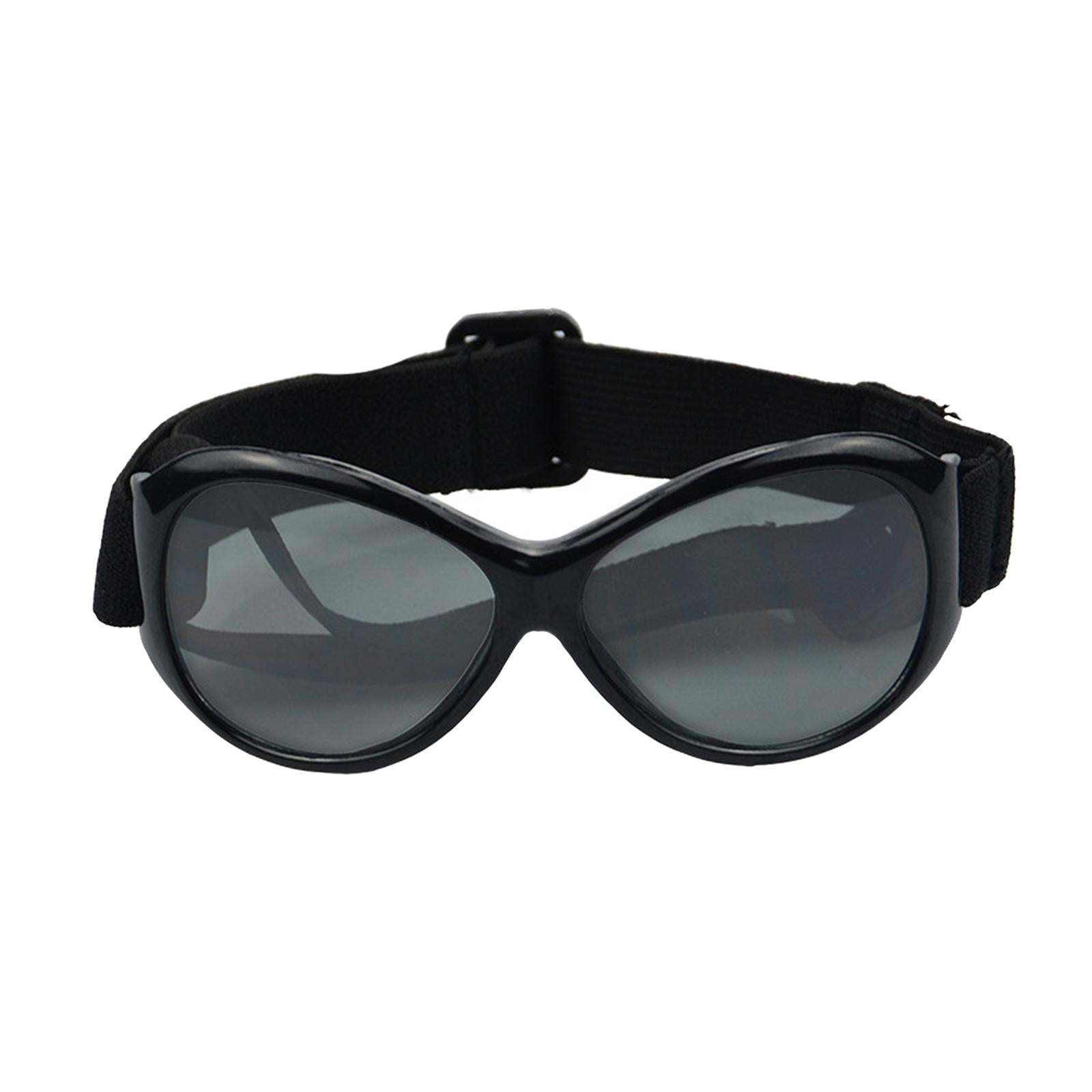 Dog Goggles Pet Small Medium Breed Waterproof Glasses Eyewear Photo Props Black Frame Gray Len
