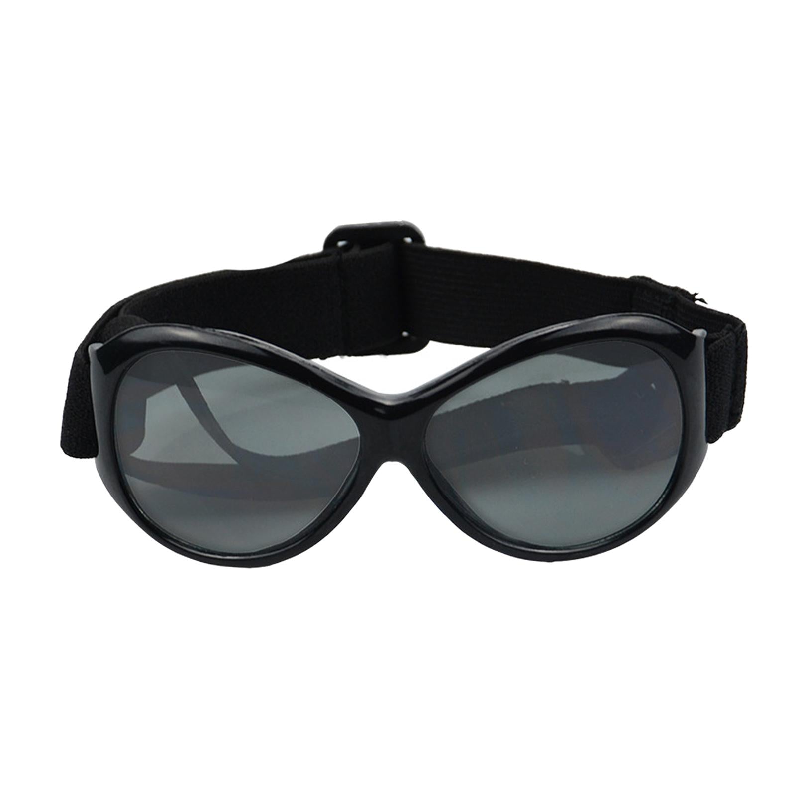 Dog Goggles Pet Small Medium Breed Waterproof Glasses Eyewear Photo Props Black Frame Gray Len