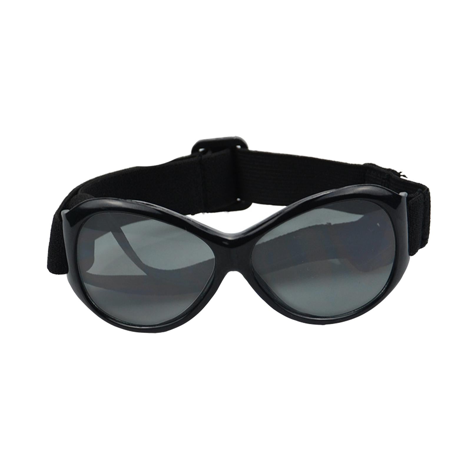 Dog Goggles Pet Small Medium Breed Waterproof Glasses Eyewear Photo Props Black Frame Gray Len