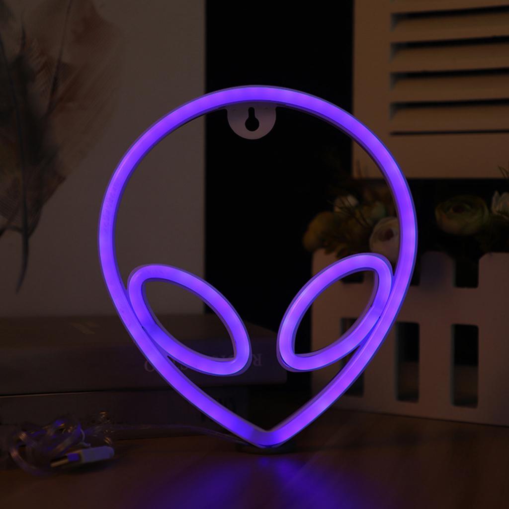 Alien Neon Sign Wall Decor Art Decor Accessories USB for Bedroom Blue
