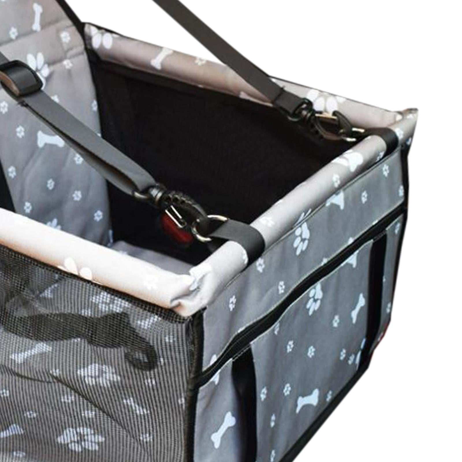 Car Dog Cat Seat Cover Safe Protector Waterproof Hammock Cushion Bag Seat Gray Bone Print