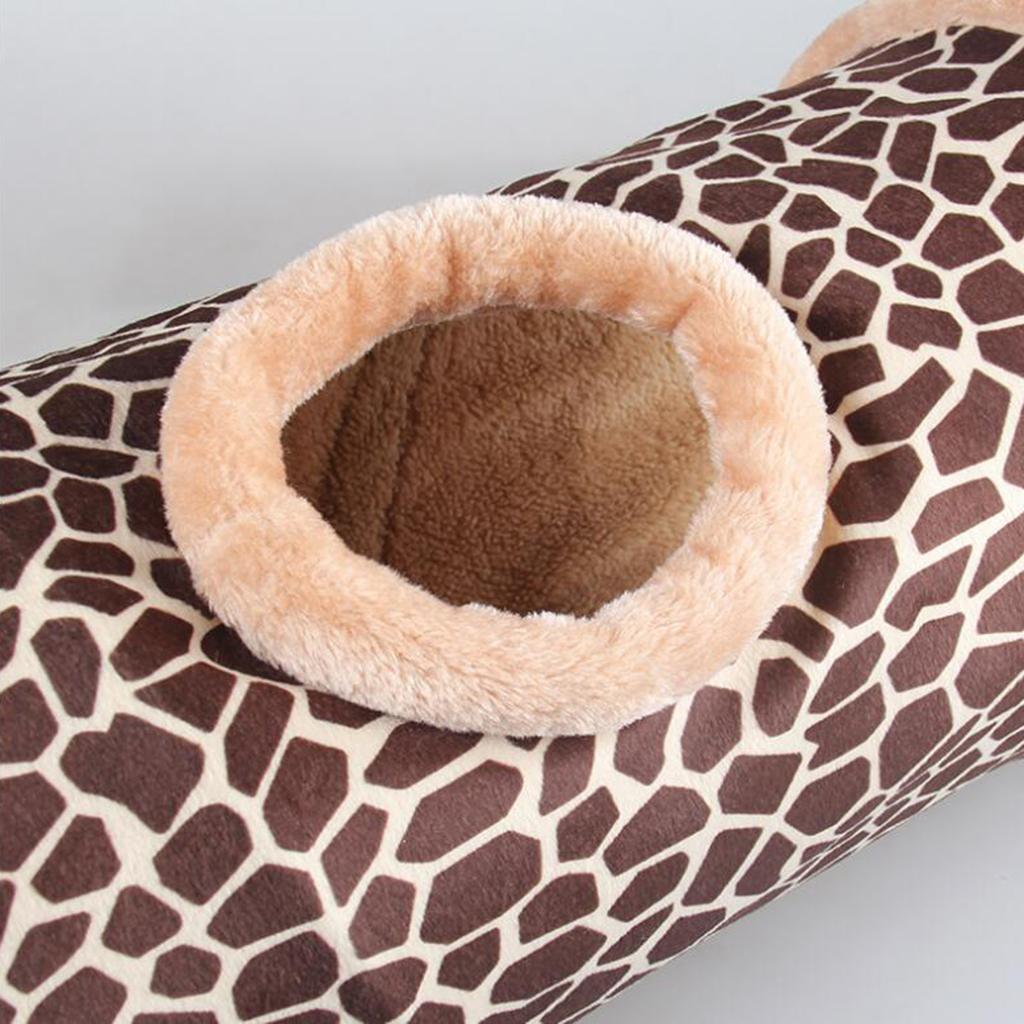 Cat Tunnel Foldable 2 Way Warm Nest Crinkle Hiding for Indoor Home Training Giraffe