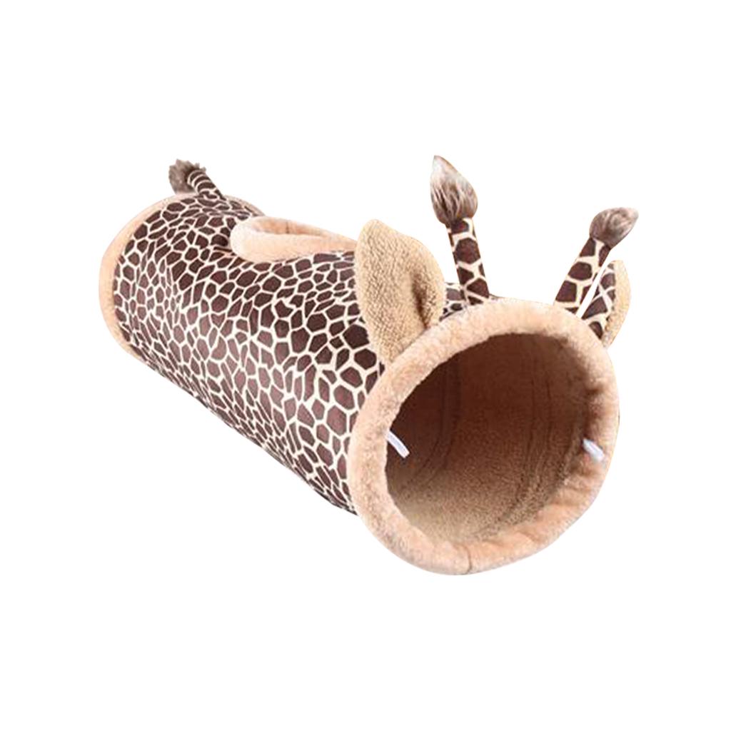 Cat Tunnel Foldable 2 Way Warm Nest Crinkle Hiding for Indoor Home Training Giraffe