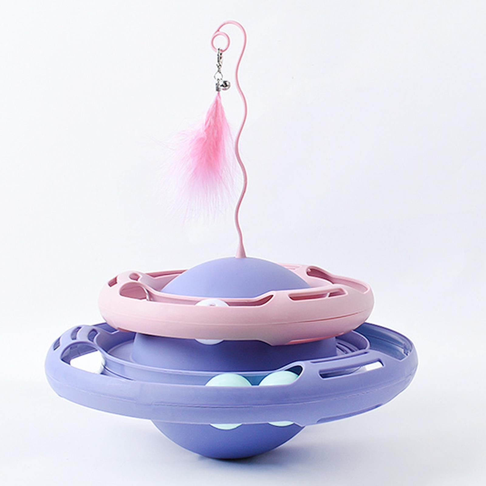 Cat Tumbler Toy Training Playing Indoor Chasing Rolling Ball Purple Pink