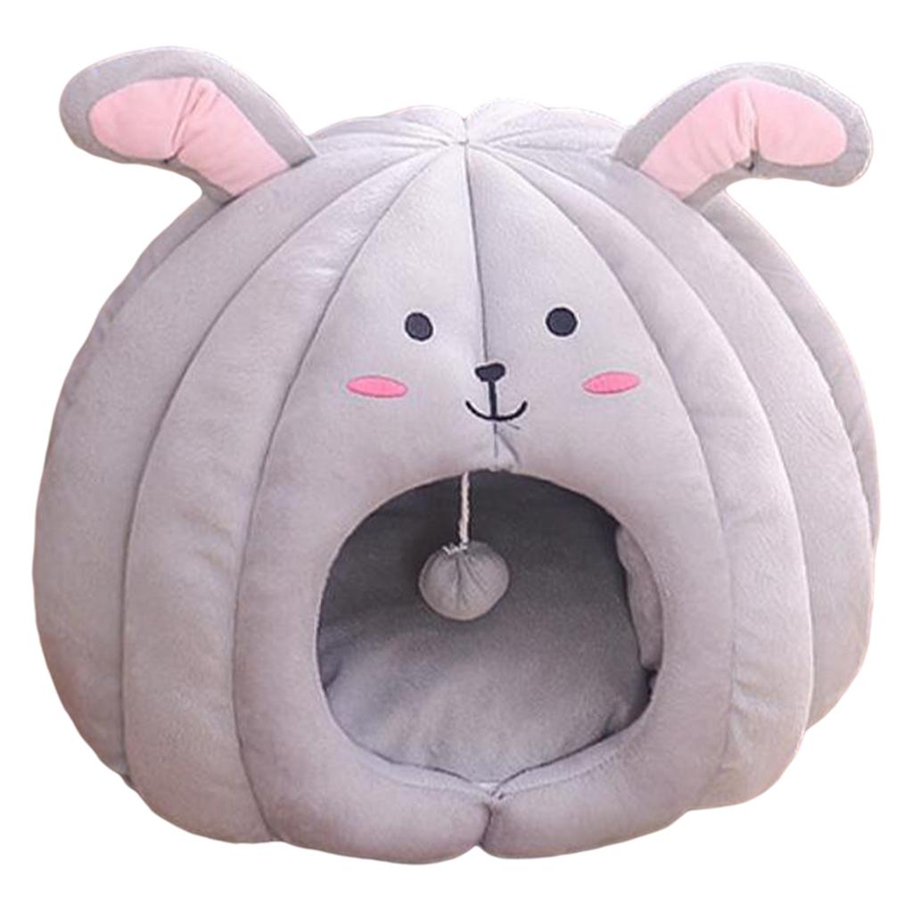 Cat Bed Warm Winter House Non-Slip Kennel Calming for Snooze Sleeping Rabbit