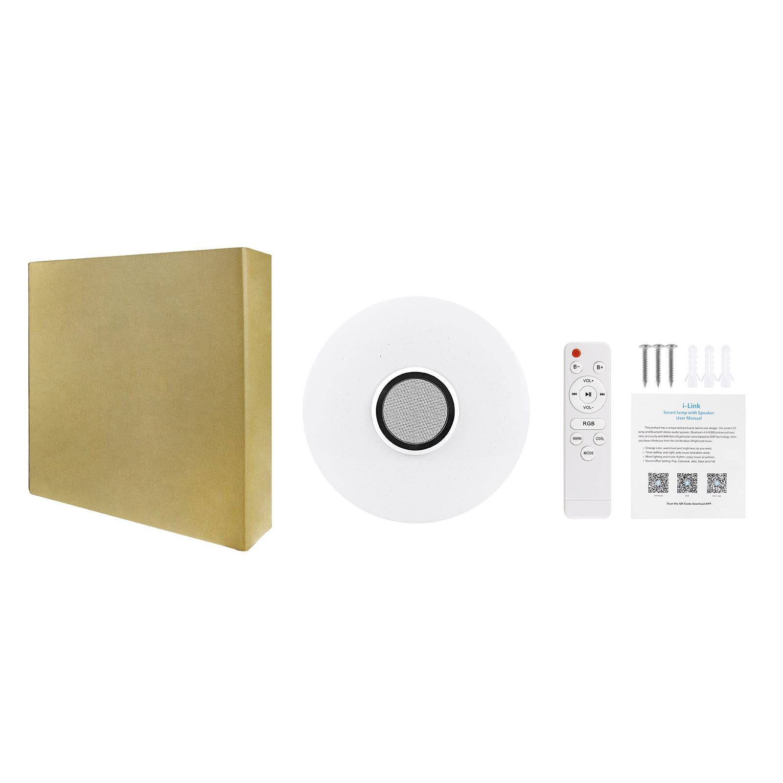 Bluetooth Music Speaker Ceiling Light RGB Dimmable Smart Lamp APP Control 26cm