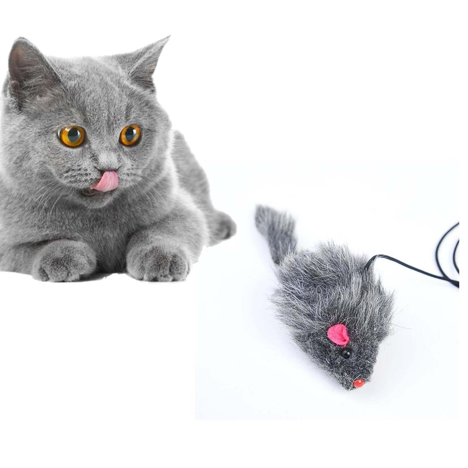 Cat Mouse Toy Plush Mice Hanging Door Pet Toy Funny Cat Toys for Indoor Cats Pink