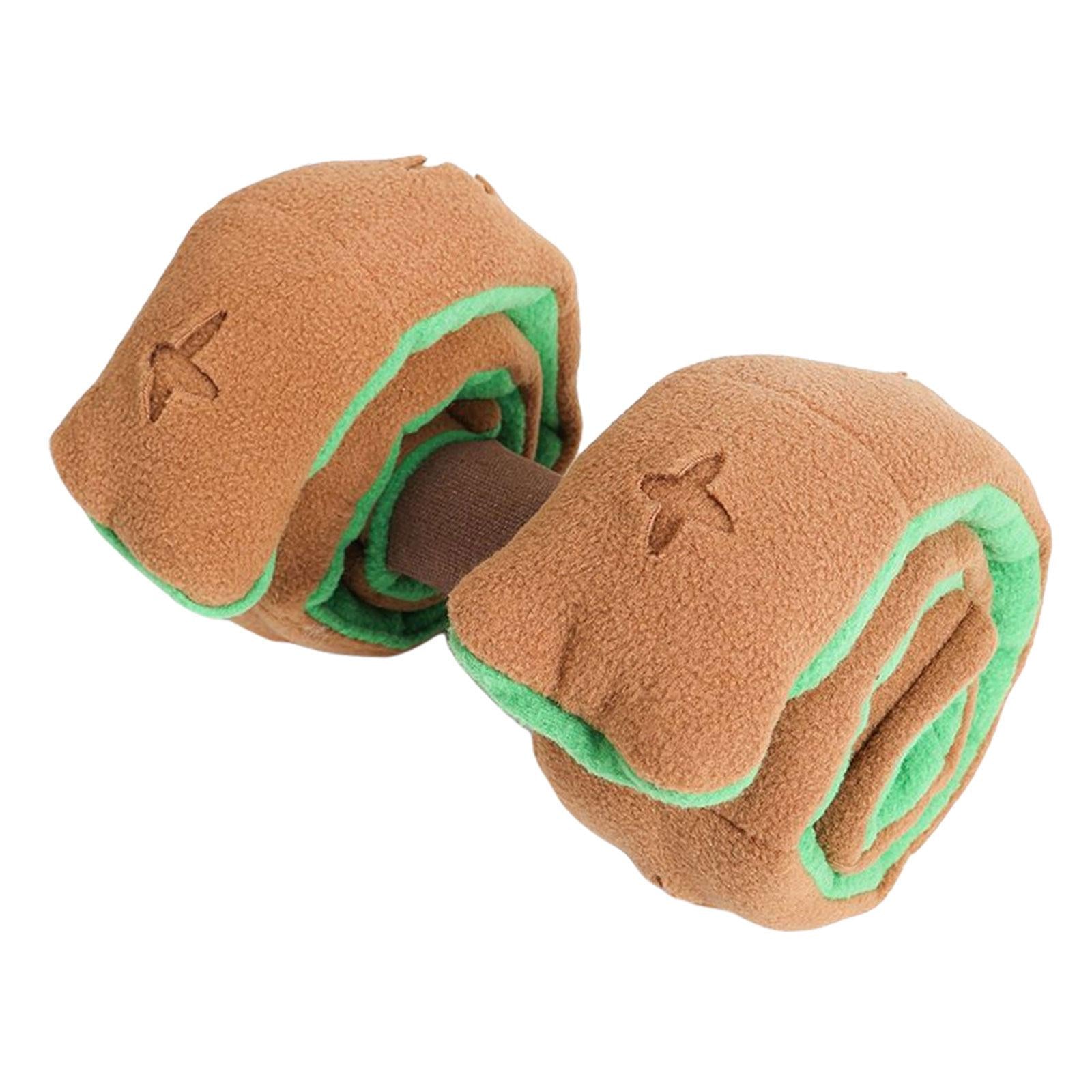 Cute Dog Puzzle Toys Slow Feeder Sounding Toys Training Toy Brown green