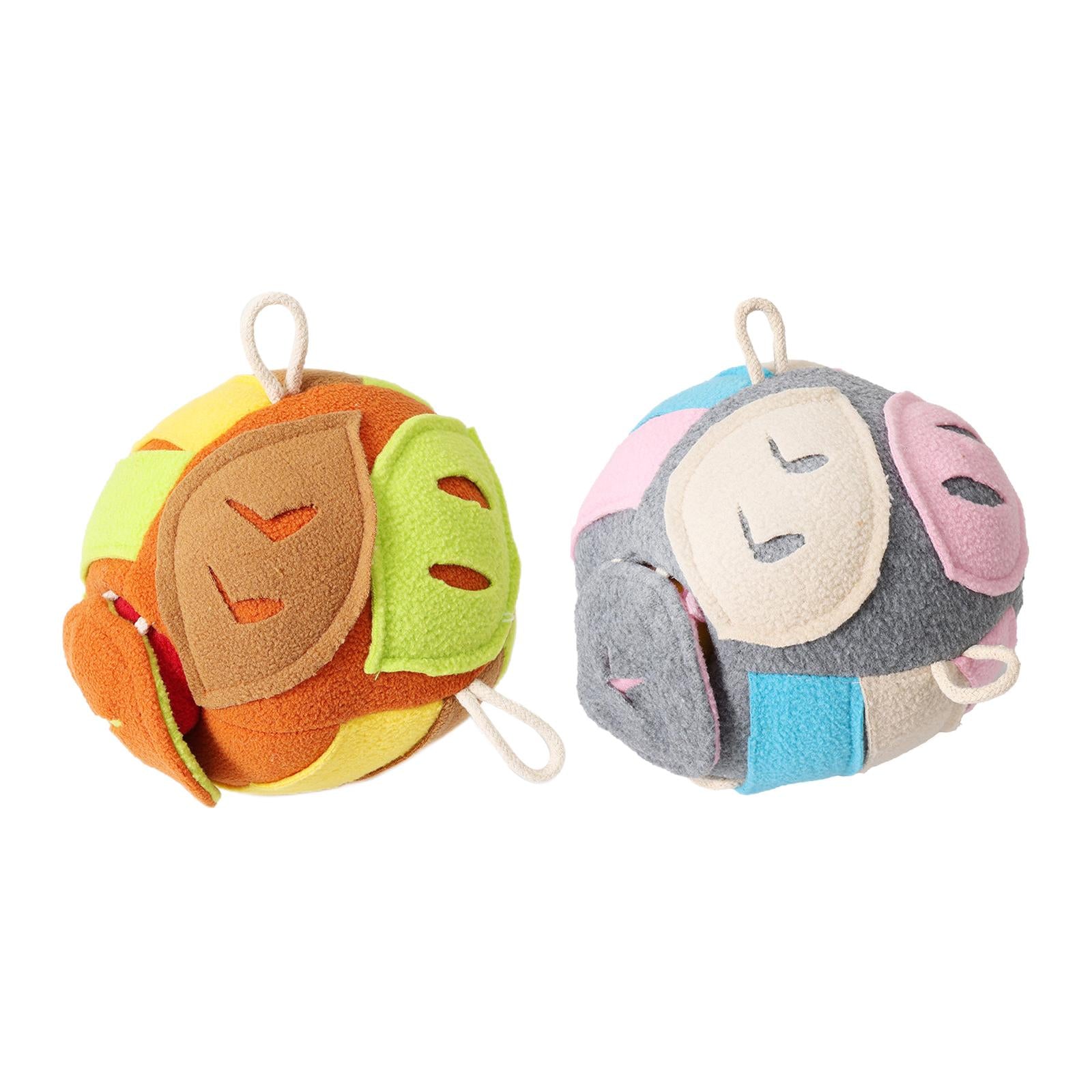 Dog Chewing Squeaky Toy Sniffing Leakage Ball Teething Clean Orange Green