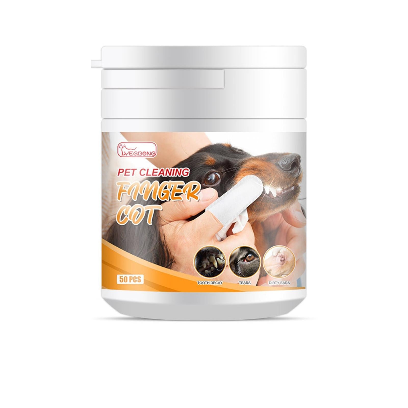 100Pcs Pet Care Finger Wipes Reduce Plaque & Tartar Dogs & Cats Disposable