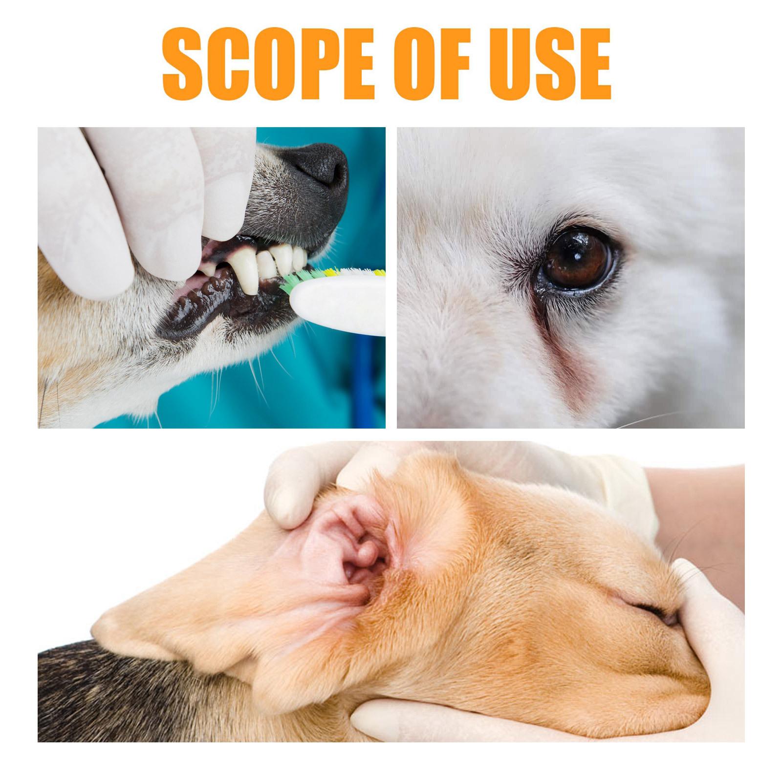 100Pcs Pet Care Finger Wipes Reduce Plaque & Tartar Dogs & Cats Disposable