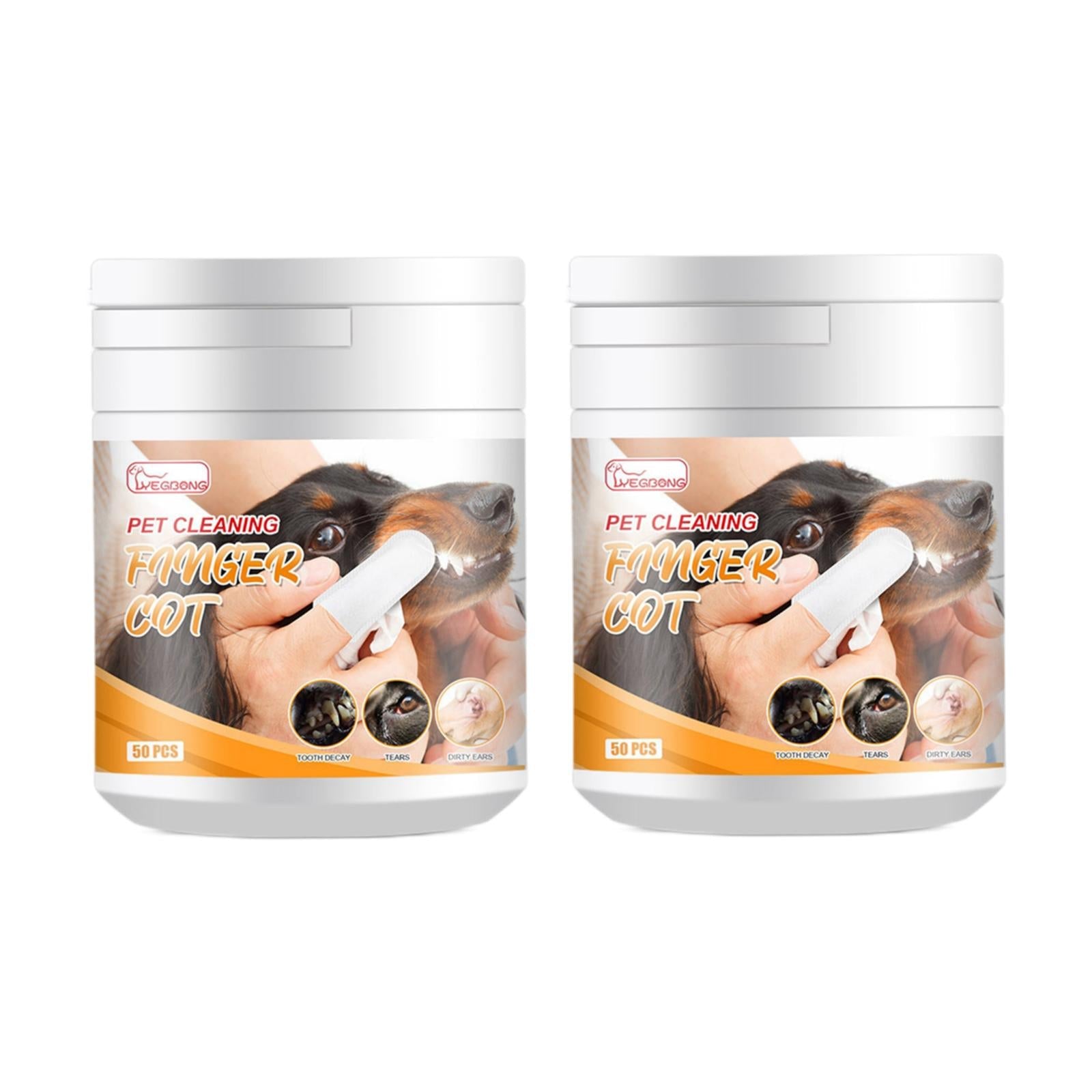 100Pcs Pet Care Finger Wipes Reduce Plaque & Tartar Dogs & Cats Disposable